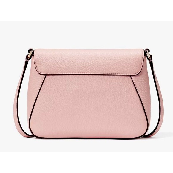 New Kate Spade Monica Mini Flap Crossbody bag Pebble Leather Tea Rose - Picture 5 of 5